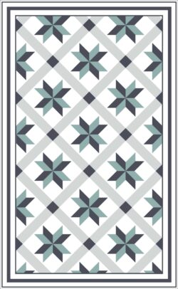 Alfombra vinilica vectorial diseño geometrico en tono gris y verde